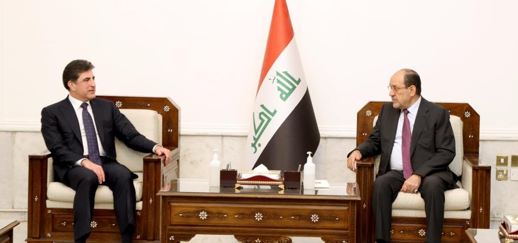 سەرۆک نێچیرڤان بارزانى و نوورى مالیکى کۆبوونەوە